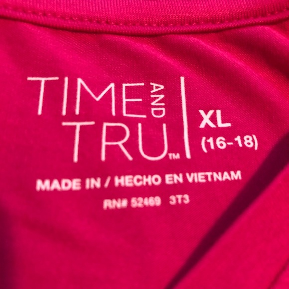 TIME and TRU Womens Tank Top Size XL 16-18 Relaxed Fit Sleeveless Pink New - Picture 5 of 7